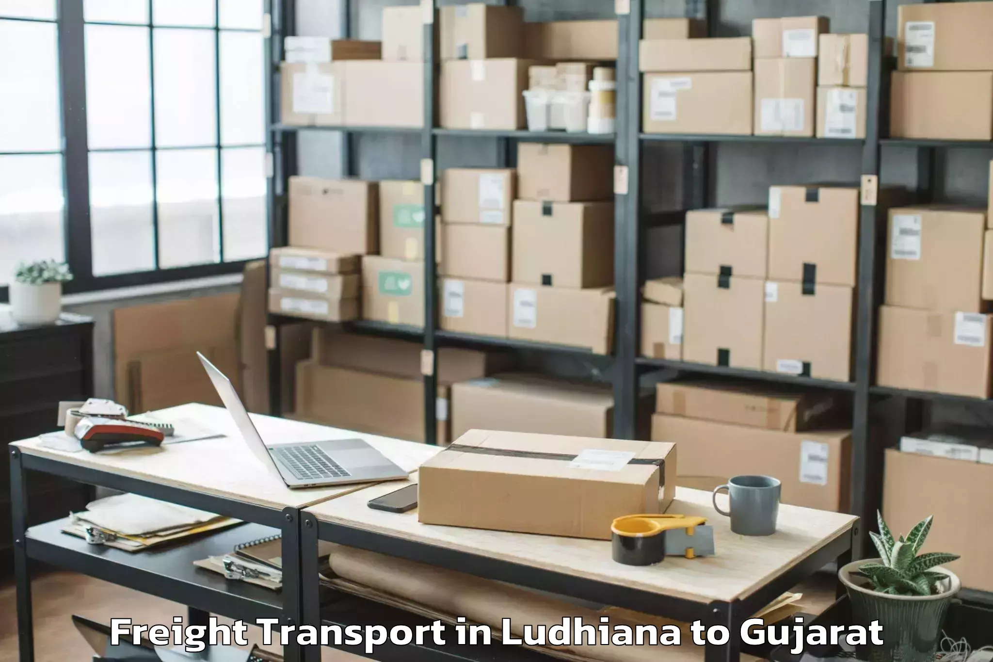 Comprehensive Ludhiana to Kadi Sarva Vishwavidyalaya Gan Freight Transport